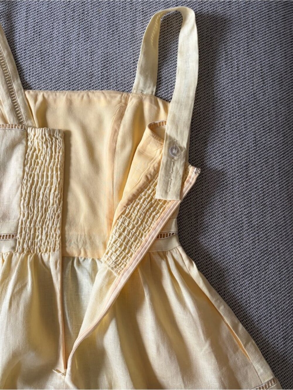 NEW Reformation Everett Linen Midi Dress Ray of Light Yellow | US 4 UK 8 - Picture 10 of 14